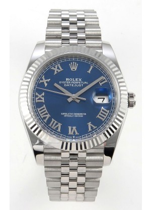 Reloj Datejust Superclon 126334 con esfera azul y números romanos, 41 mm, MVMNT con volante de inercia variable 3235