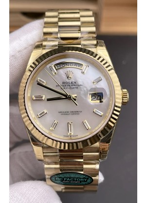 Reloj Rolex Day Date 228238 de oro amarillo con esfera perlada, réplica de alta calidad