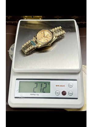 Reloj Rolex Day Date 228238 de oro amarillo con esfera de cristal dorado, superclon