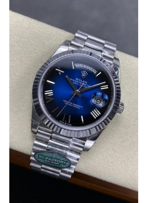 Reloj Rolex Day Date 228236 de acero inoxidable azul degradado, superclon