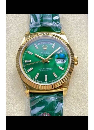 Reloj Rolex Day Date 128238 de oro amarillo con esfera de cristal verde, réplica de alta calidad