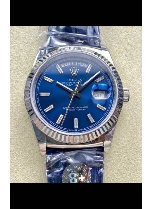 Reloj Rolex Day Date 128236 de acero inoxidable con esfera de cristal azul, réplica de alta calidad