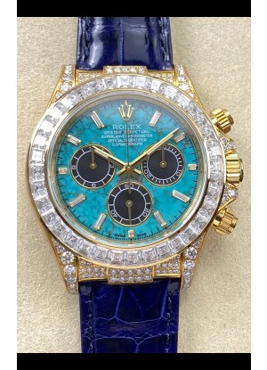 Reloj Rolex Daytona 126518LN de oro amarillo con esfera turquesa y MVMNT con volante de inercia variable, superclon