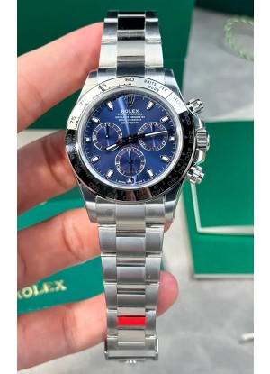 Reloj Rolex Daytona 126509 con esfera azul, marcadores de bastón y MVMNT con volante de inercia variable, superclon