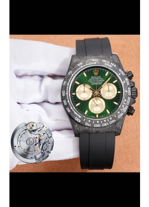 Reloj Rolex Daytona Superclon con caja de carbono forjado y esfera verde