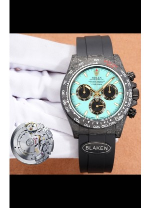 Reloj Rolex Daytona Superclon con caja de carbono forjado y esfera azul Tiffany
