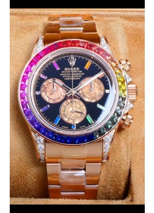 Reloj Rolex Daytona 116568 Superclon de oro rosa con esfera negra