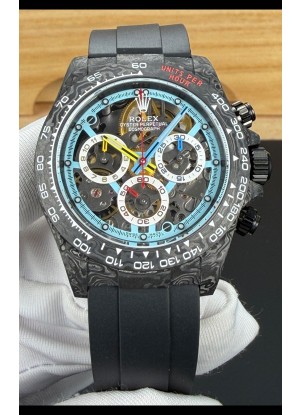 Reloj Rolex Daytona DiW Skeleton con caja de carbono y carcasa Oysterflex Superclon