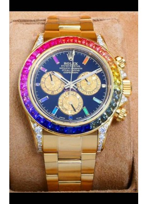 Reloj Rolex Daytona 116568 Superclon de oro amarillo y esfera negra
