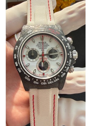 Reloj Rolex Daytona DiW Speedster de fibra de carbono negra con esfera blanca, superclon
