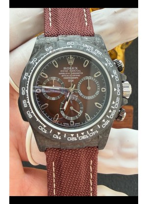 Reloj Rolex Daytona DiW negro con fibra de carbono y esfera marrón, superclon