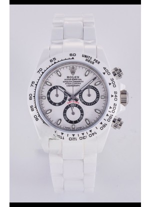 Reloj Rolex Daytona AET de cerámica blanca con movimiento 4130, réplica de alta calidad