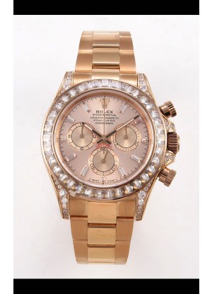 Reloj Rolex Daytona 126595 con MVMNT con volante de inercia variable, esfera de oro rosa, superclon