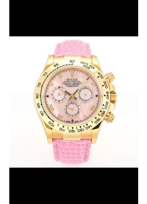 Reloj Rolex Daytona 116568 de oro amarillo con movimiento 4801 y esfera nacarada, réplica de alta calidad