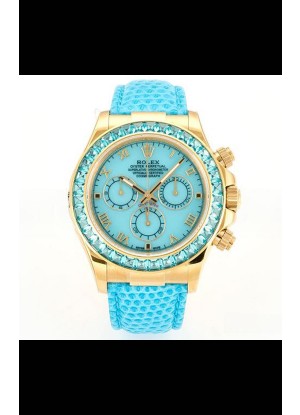 Reloj Rolex Daytona 116568 de oro amarillo, movimiento 4801, zafiros, esfera azul, superclon