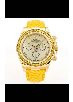 Reloj Rolex Daytona 116568 de oro amarillo, movimiento 4801, zafiros, esfera amarilla, superclon
