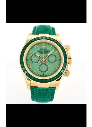 Reloj Rolex Daytona 116568 de oro amarillo, movimiento 4801, zafiros, esfera verde, superclon