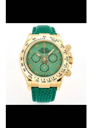 Reloj Rolex Daytona 116568 de oro amarillo con movimiento 4801 y esfera verde, réplica de alta calidad