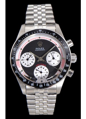 Reloj Rolex Daytona Paul Newman de 37 mm con esfera negra y cuerda manual, réplica de alta calidad