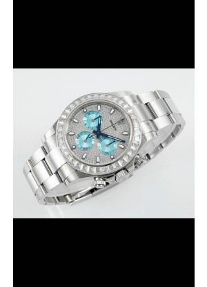 Reloj Rolex Daytona 116519 de acero inoxidable con diamantes y esfera, réplica perfecta