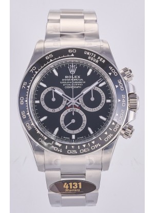 Reloj Rolex Daytona 126500 con esfera negra, marcadores de bastón y mecanismo MVMNT con volante de inercia variable, superclon