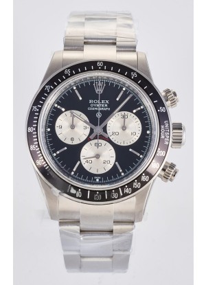 Réplica suiza del Rolex Daytona Paul Newman con esfera negra, modificado a medida con movimiento 4130
