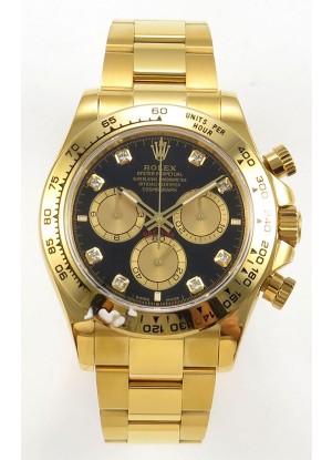 Reloj Rolex Daytona 126508 de oro amarillo con esfera negra y MVMNT con volante de inercia variable, superclon