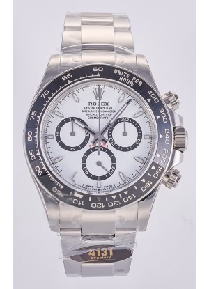 Reloj Rolex Daytona 126500 con esfera blanca, marcadores de bastón y mecanismo MVMNT con volante de inercia variable, superclon