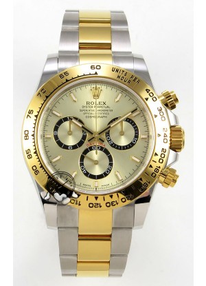 Reloj Rolex Daytona 126503 bicolor con esfera dorada y MVMNT con volante de inercia variable, superclon
