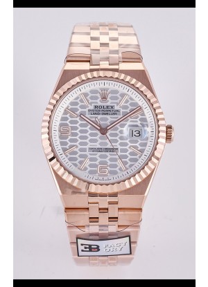 Reloj Rolex Land-Dweller 127336 de acero con esfera tipo panal y oro rosa de 40 mm, superclon