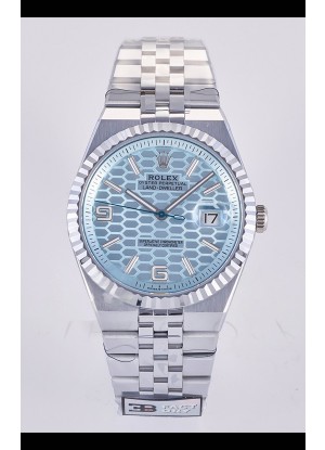 Reloj Rolex Land-Dweller 127336 con esfera azul hielo tipo panal de abeja, 40 mm, superclon