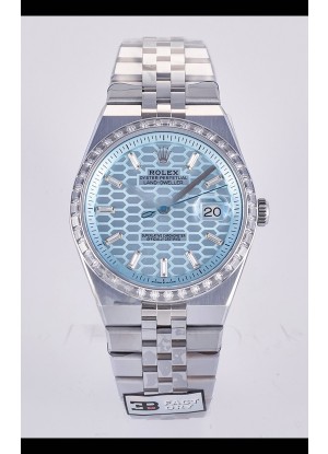 Reloj Rolex Land-Dweller 127336 Ice Blue Honeycomb Diamonds de 40 mm, réplica de alta calidad