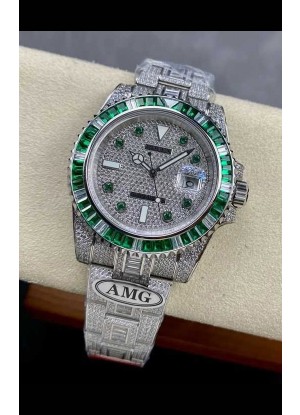 Reloj réplica suizo Rolex Submariner 116610 Iced Out Edition 5