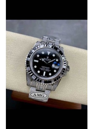 Reloj réplica suizo Rolex Submariner 116610 Iced Out Edition 15