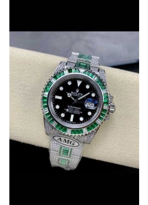 Reloj réplica suizo Rolex Submariner 116610 Iced Out Edition de 16 pulgadas