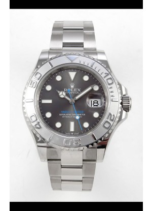 Reloj Rolex Yachtmaster de 40 mm con esfera gris, movimiento 3235 y esfera azul, superclon