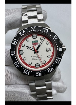 Reloj réplica japonés Tag Heuer Formula 1 con esfera blanca y movimiento automático