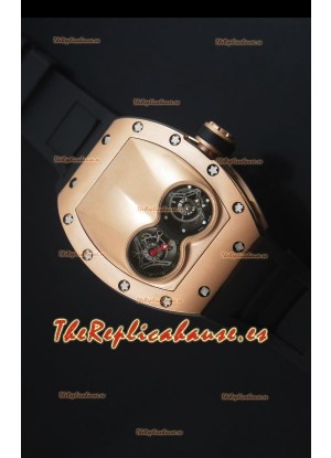 Richard Mille RM053 Tourbillon Pablo Mac Donough Reloj Suizo en Caja de Oro Rosado Correa Negra