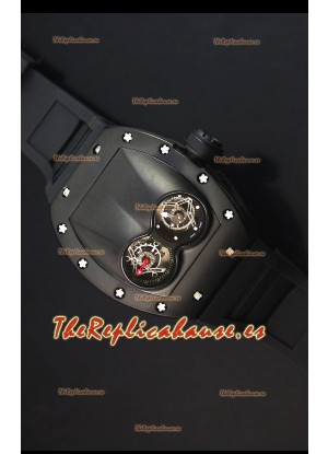 Richard Mille RM053 Tourbillon Pablo Mac Donough Reloj Replica Suizo Caja con Revestimiento PVD Correa Negra