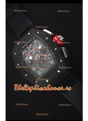 Richard Mille RM011-03 Reloj con Caja de Carbón Forjado color Negro de una sola Pieza en Correa color Negro