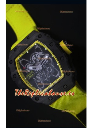 Richard Mille RM35-01 Reloj Replica Suizo Edición Rafael Nadal Correa de Nylon color Amarillo