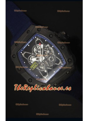 Richard Mille RM35-01 Reloj Replica Suizo Edición Rafael Nadal Correa de Nylon color Azul Oscuro