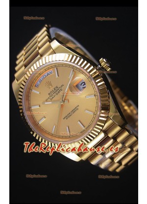 Rolex Day-Date Reloj Replica 40MM en Oro Amarillo Movimiento Suizo 2836-2
