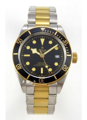 Reloj Tudor Black Bay 41 bicolor oro amarillo esfera negra Superclon
