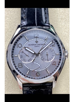 Reloj réplica suizo Vacheron Constantin Fiftysix Day-Date de acero inoxidable con esfera gris