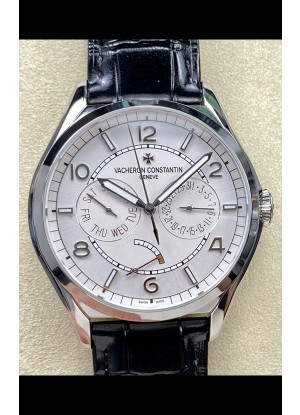 Reloj réplica suizo Vacheron Constantin Fiftysix Day-Date de acero inoxidable con esfera blanca