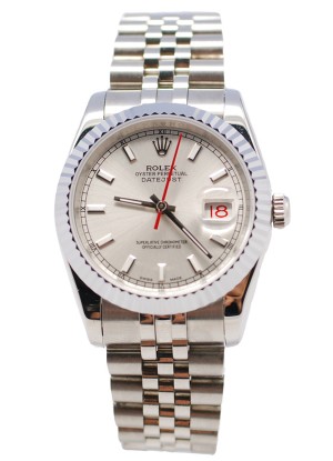 Rolex Replica Datejust Reloj Suizo con Esfera Gris Osucro - 36MM