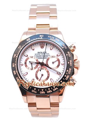 Rolex Daytona Cronógrafo Bisel MonoBloc CeraChrome con Esfera Blanca y de Oro Rosa