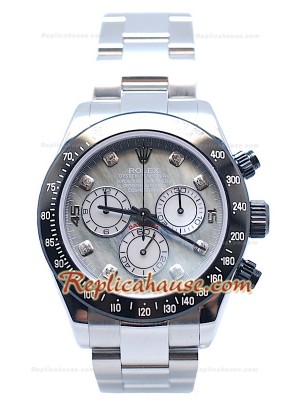 Rolex Daytona Cronógrafo Bisel MonoBloc CeraChrome con Números en Diamantes y Carcasa de Acero - Esfera bombada Blanca