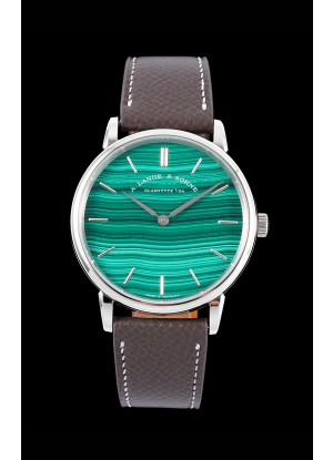 A.Lange & Sohne Saxonia Thin Reloj Réplica Suizo Caja de acero Dial verde